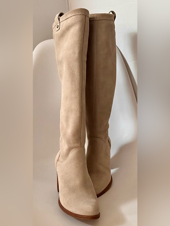 UGG Shoes - UGG Ava Knee High Waterproof Sheepskin Block Heel Boots Tan Women's US 6